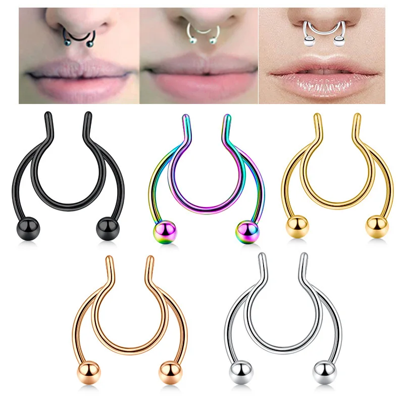 Body Jewelry Nose - U-förmiger gefälschter Nasenring Hip Hoop Septum