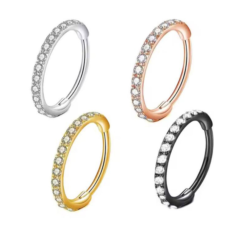 Body Jewelry Nose - 16G Klarer CZ Nasenring Hoop aus