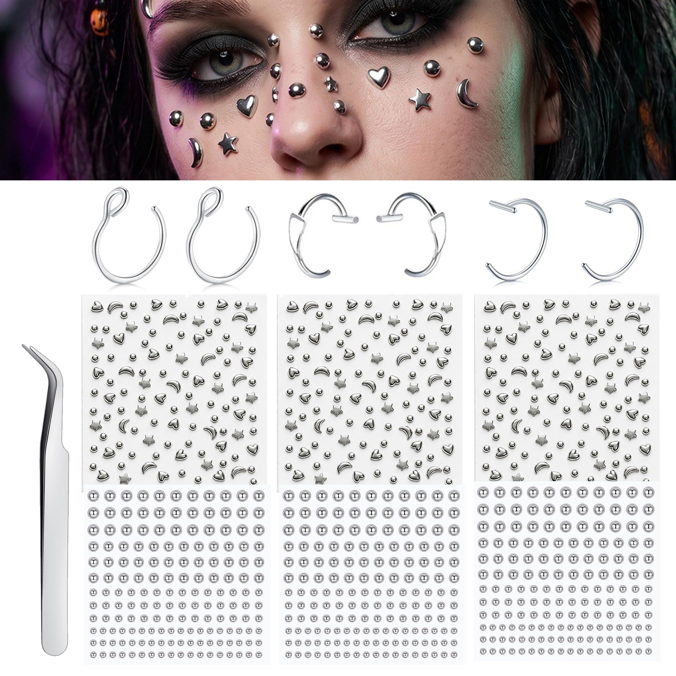 Body Jewelry Nose - Künstliche Piercing-Kugeln zum Aufkleben, Nasenstecker, Fake