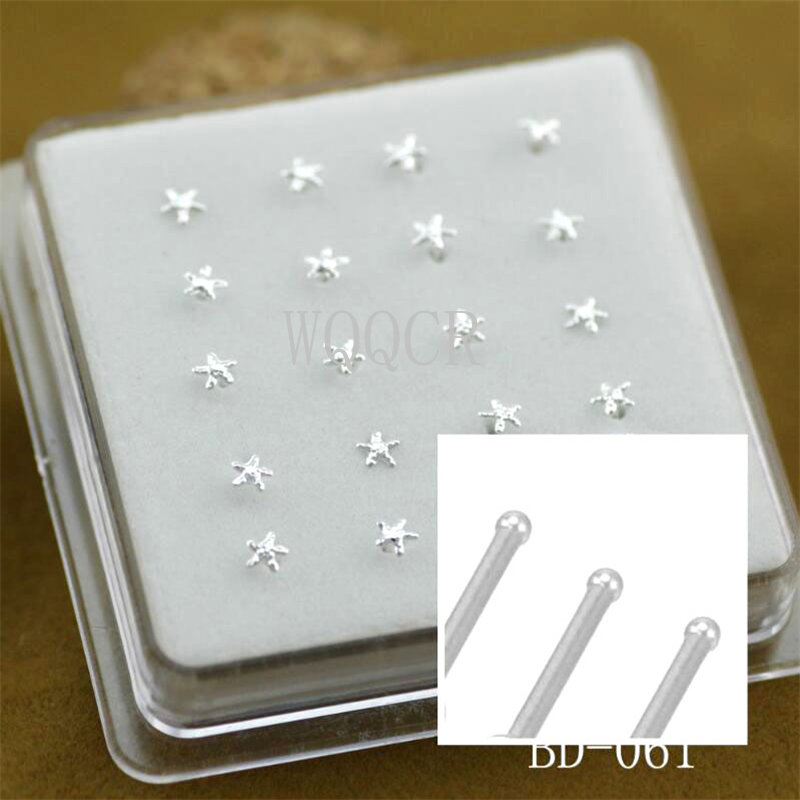 Body Jewelry Jewelry Box - 20 Stück/Box Mattierte Sternförmige Nasenstecker 10mm