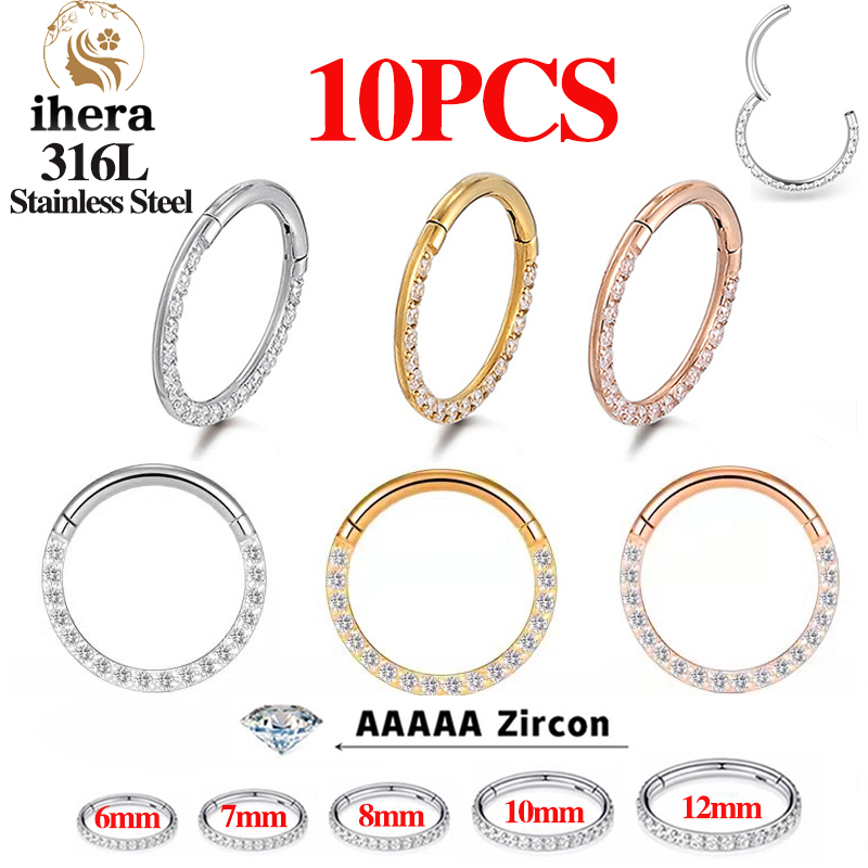 Body Jewelry Nose - 1/10 Stück Edelstahl Nasenringe Septum Clicker