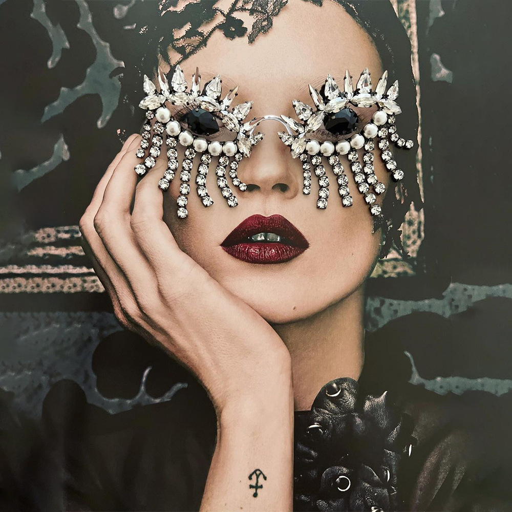 Body Jewelry Luxury - Stone fans Quaste Brille Rahmen für