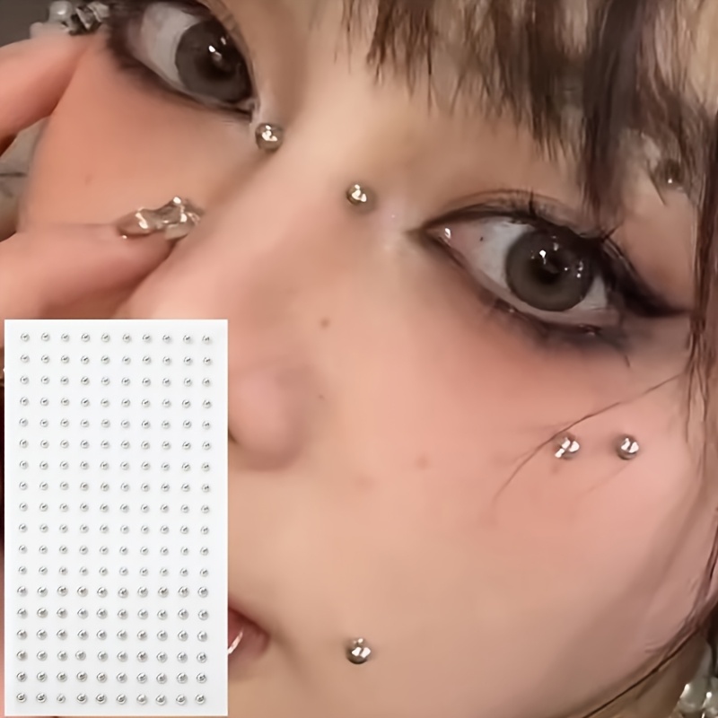 Body Jewelry Nose - 4-teiliges Set selbstklebender Fake-Piercings ohne Bohren,