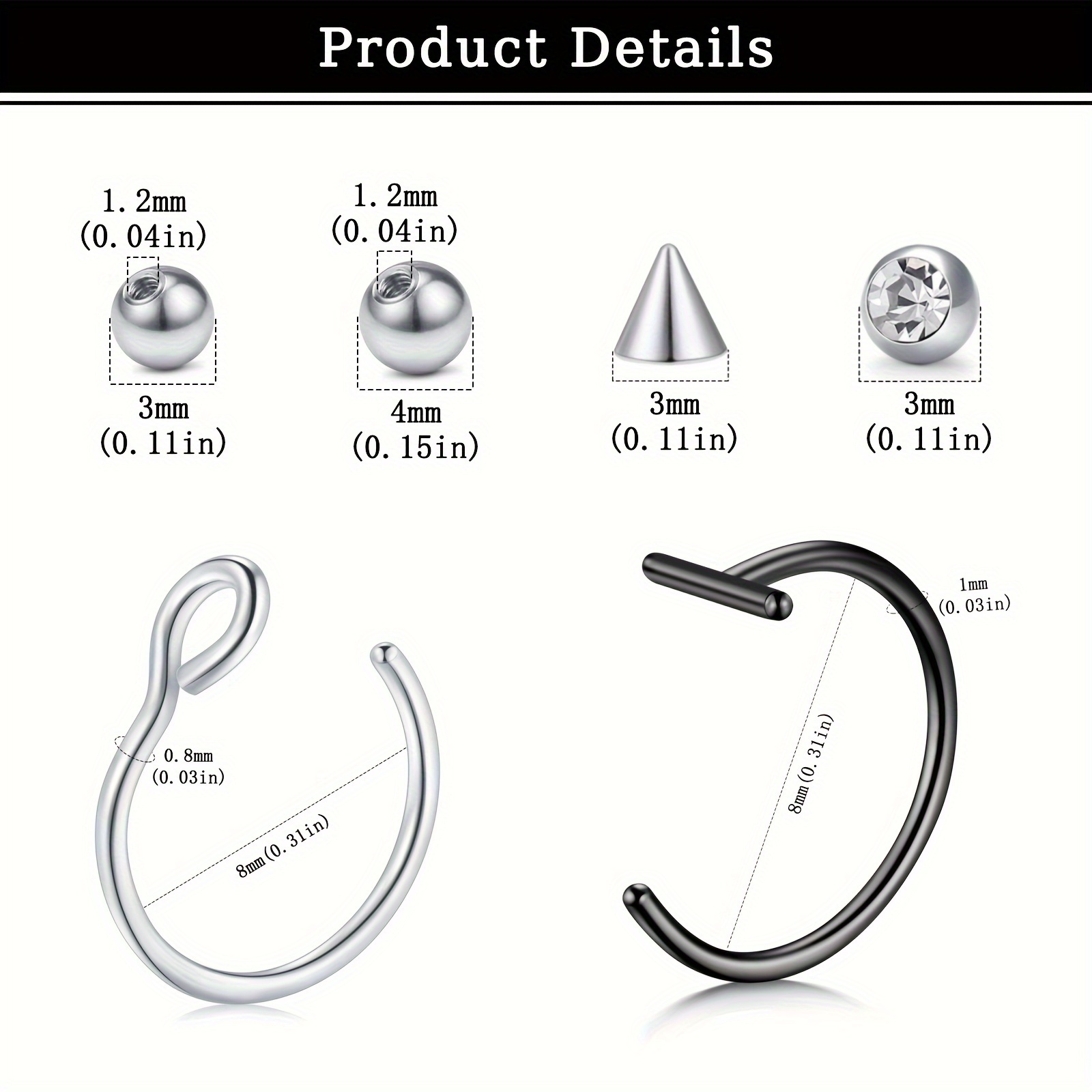 Fake-Piercings, Fake-Lippenrin – Body Jewelry Nose Bewertung und Preis